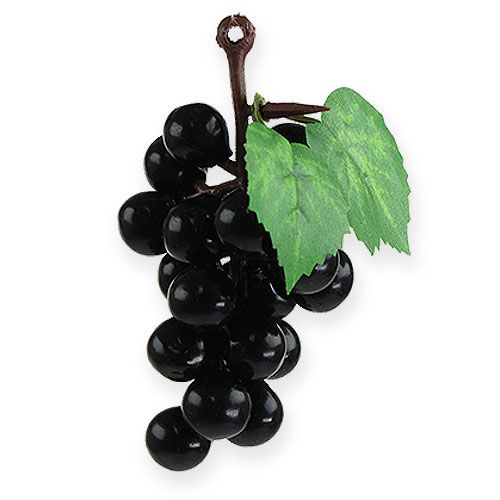 Floristik24 Mini uvas artificiais pretas 9cm