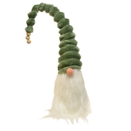 Floristik24 Gnomo festivo com chapéu espiral verde e barba branca 65cm - Magia de Natal escandinava para sua casa - 2 peças