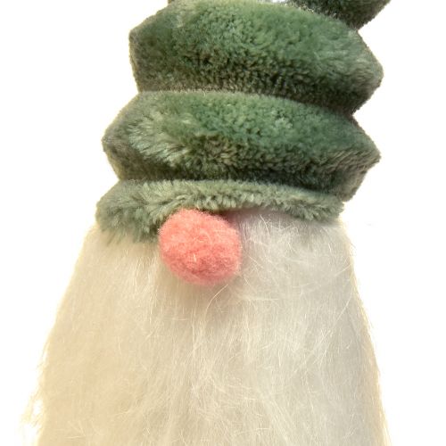 Floristik24 Gnomo festivo com chapéu espiral verde e barba branca 65cm - Magia de Natal escandinava para sua casa - 2 peças