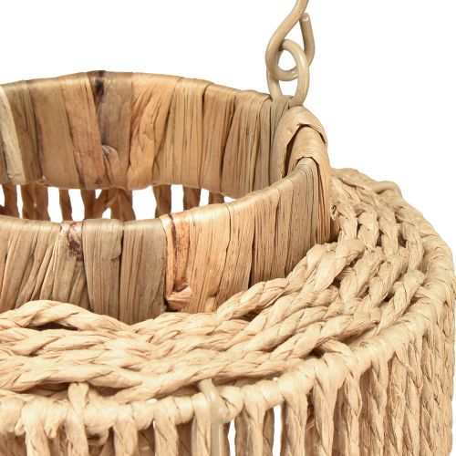 Itens Lanterna de ráfia com cabo de fibra natural para vela LED Ø19cm Alt.36cm