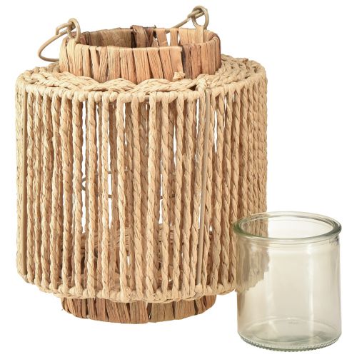 Itens Lanterna de ráfia com cabo de fibra natural metálica Ø19cm Alt.21cm
