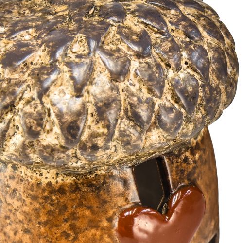 Itens Lanterna bolota castanha, 15,4 cm - Decoração rústica de outono com motivo de coração