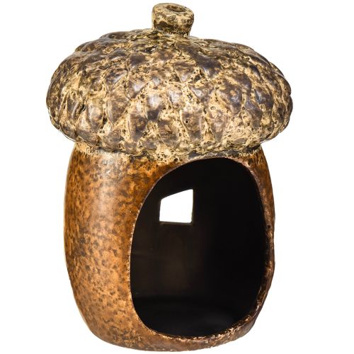 Itens Lanterna bolota castanha, 15,4 cm - Decoração rústica de outono com motivo de coração