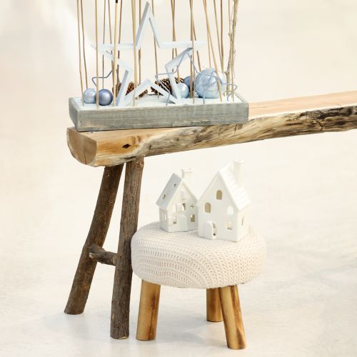 Itens Decoração de mesa de cerâmica com casa de lanterna Advento branco H18cm