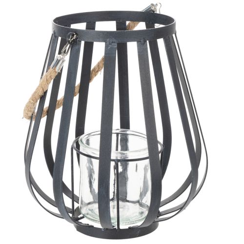 Itens Lanterna de metal com vidro, antracite, Ø23cm, A27cm