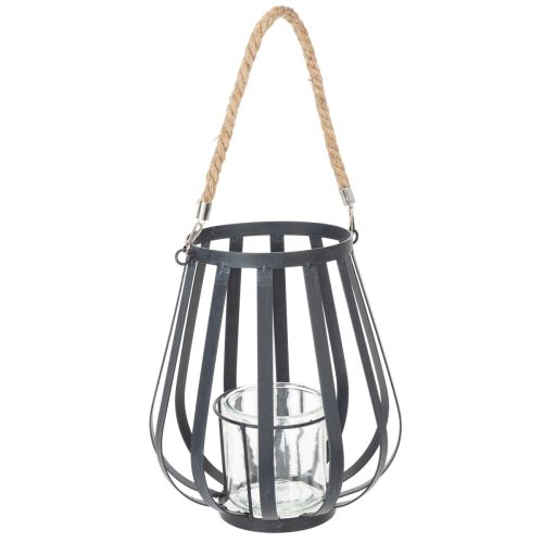 Floristik24 Lanterna de metal com vidro, antracite, Ø23cm, A27cm