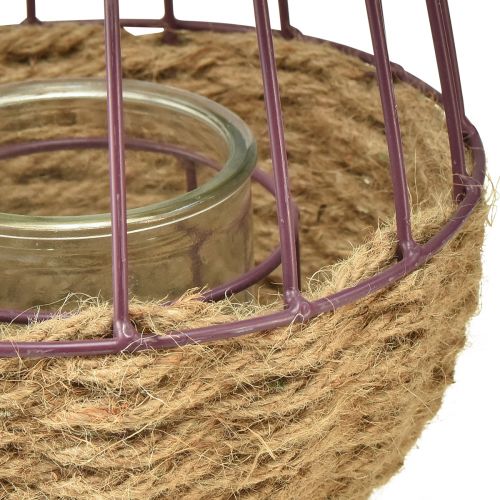 Itens Lanterna com alça e vidro roxo natural Ø18cm Alt.22cm
