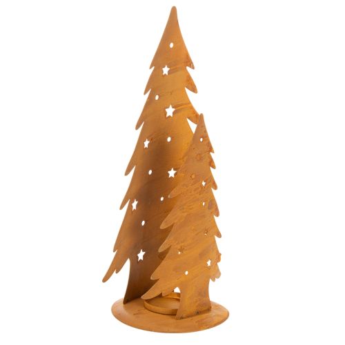 Lanterna de Natal em metal com acabamento rústico, 46 cm de altura, 25,5 cm de largura. comprar | Floristik24.pt
