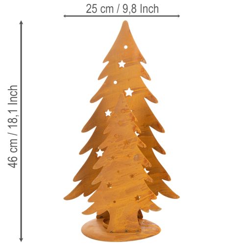 Lanterna de Natal em metal com acabamento rústico, 46 cm de altura, 25,5 cm de largura. | Floristik24.pt