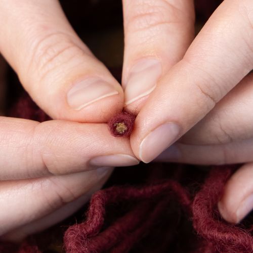 Itens Fio de lã, cordão de lã, Bordô, 55m de fio, para arranjos florais, artesanato, faça você mesmo