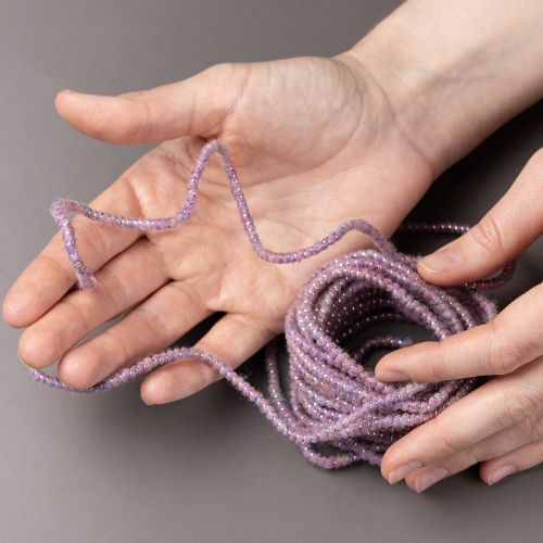 Itens Cordão de lã com fios rosa e dourados, 5m x 5mm com arame, para decoração e artesanato.