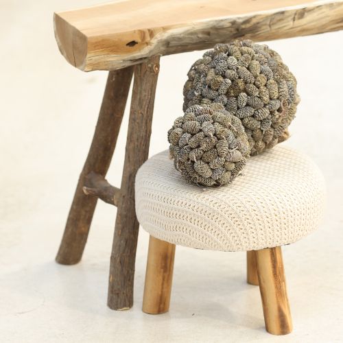 Itens Bola cônica para pendurar pinhas de amieiro caiadas de branco 12cm