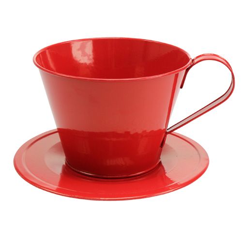 Floristik24 Copo com prato vermelho Ø16cm Alt.11cm