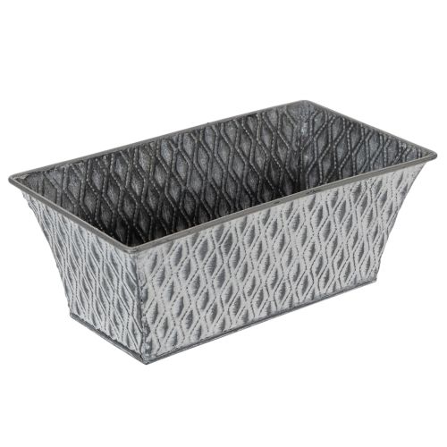 Tigela de zinco com padrão de diamante, 22 cm × 12 cm comprar | Floristik24.pt