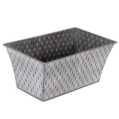 Tigela de zinco com padrão de diamante, 26 cm x 15,5 cm comprar | Floristik24.pt
