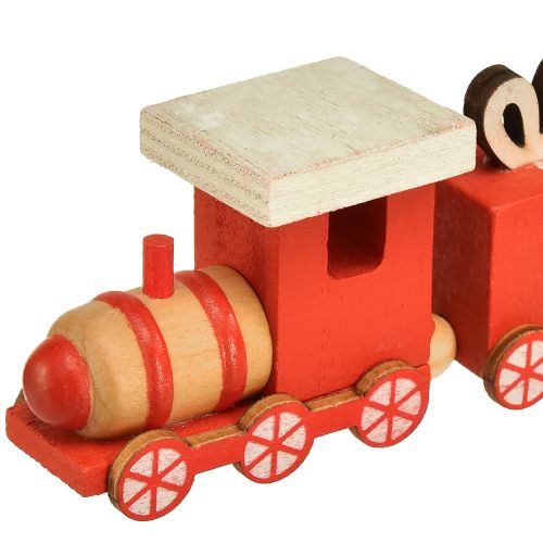 Itens Trem de madeira com caixas de presente, vermelho e branco, conjunto de 2, 18x3x4,5 cm - Decoração de Natal