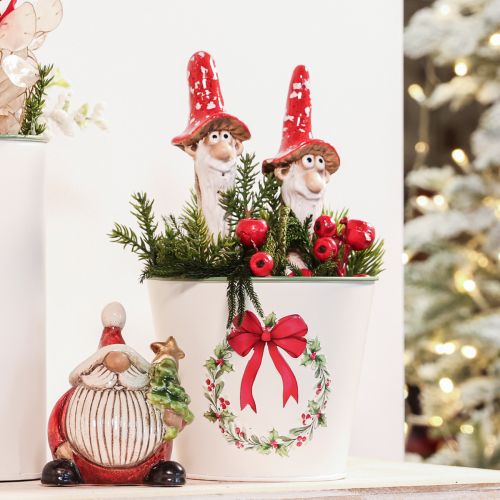 Estatueta de anão para colar, com barba longa e chapéu de cogumelo, decoração, 17 cm, 2 peças | Floristik24.pt