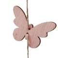Floristik24 Carrilhão de vento decoração borboletas decoração de janela madeira Ø15cm 55cm