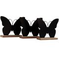 Floristik24 Decoração de mesa decoração em madeira borboleta preta natural 12cm 6 unidades