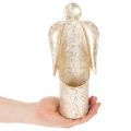 Castiçal em forma de anjo dourado para decoração festiva, 27 cm | Floristik24.pt