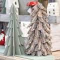 Floristik24 Abeto feito de cones, árvore de Natal coberta de neve, enfeites de inverno, Advento, branco lavado Alt.33cm Ø20cm