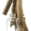 Floristik24 Guirlanda de madeira flutuante decoração em madeira flutuante com vasos de vidro 70cm