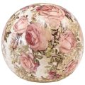 Floristik24 Bola de cerâmica com motivo rosa faiança decorativa de cerâmica 12cm