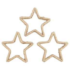 Floristik24 Decoração de advento decoração de natal estrela decorativa estrela juta 13,5 cm 6 unidades