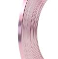 Floristik24 Arame plano de alumínio rosa 5mm 10m