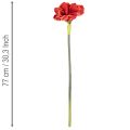 Flor artificial de amarílis vermelha, com haste longa, para vaso e arranjos, 77 cm. | Floristik24.pt