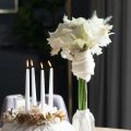 Flor artificial de amarílis branca, com haste, para o Advento e Natal, 50 cm | Floristik24.pt