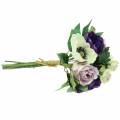 Floristik24 Bouquet com anêmonas e rosas violeta, creme 30cm