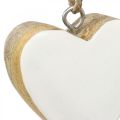 Floristik24 Pendente corações de madeira decorativos corações branco Ø5-5,5cm 12uds