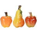 Floristik24 Conjunto de frutas artificiais: maçã e pera, item decorativo de outono, 12 cm, 3 peças