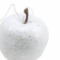 Floristik24 Deco mini-maçã glitter decorações para árvores de Natal brancas Ø3,5 cm 24 unidades