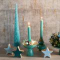 Árvore de Natal artificial, esguia, com base de madeira, 40 cm | Floristik24.pt