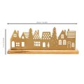 Decoração de Advento com silhueta de casa sobre base de madeira de 29 cm | Floristik24.pt