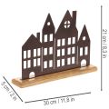 Decoração para fileira de casas, metal com base de madeira, 30 cm | Floristik24.pt