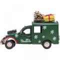 Floristik24 Carro de decoração de Natal Carro de Natal vintage verde C17cm