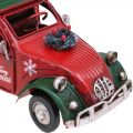 Floristik24 Carro de decoração de natal Carro de natal vintage vermelho L17cm