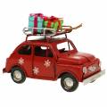 Floristik24 Carro de natal com pacotes vermelho L11cm