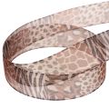 Fita decorativa com estampa animal, padrão de leopardo, fita para presentes, 25 mm de largura, 20 m de comprimento. | Floristik24.pt