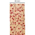 Galhos decorativos de fita com frutinhas vermelhas brilhantes, 40 mm x 15 m | Floristik24.pt