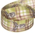 Fita decorativa com cabeça de veado e padrão xadrez, 40 mm x 15 m | Floristik24.pt