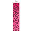 Fita decorativa com estampa de leopardo, rosa, 15 mm x 18 m | Floristik24.pt
