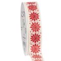 Floristik24 Fita decorativa com flocos de neve, para embrulho de presentes, inverno, 25 mm x 20 m