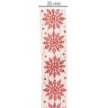 Fita decorativa com flocos de neve, para embrulho de presentes, inverno, 25 mm x 20 m | Floristik24.pt