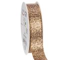 Floristik24 Fita de presente com estampa de leopardo para decoração criativa e arranjos florais, 25 mm x 20 m
