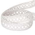 Fita de renda decorativa, algodão, para design criativo, 18mm, 10m | Floristik24.pt