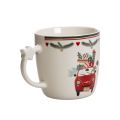Caneca de cerâmica com motivo natalino, carro e presentes, 9 cm | Floristik24.pt